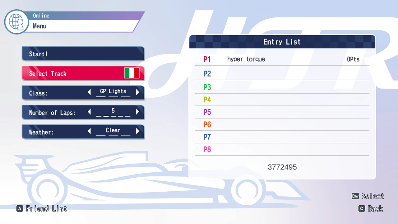 カスタムレースロビー